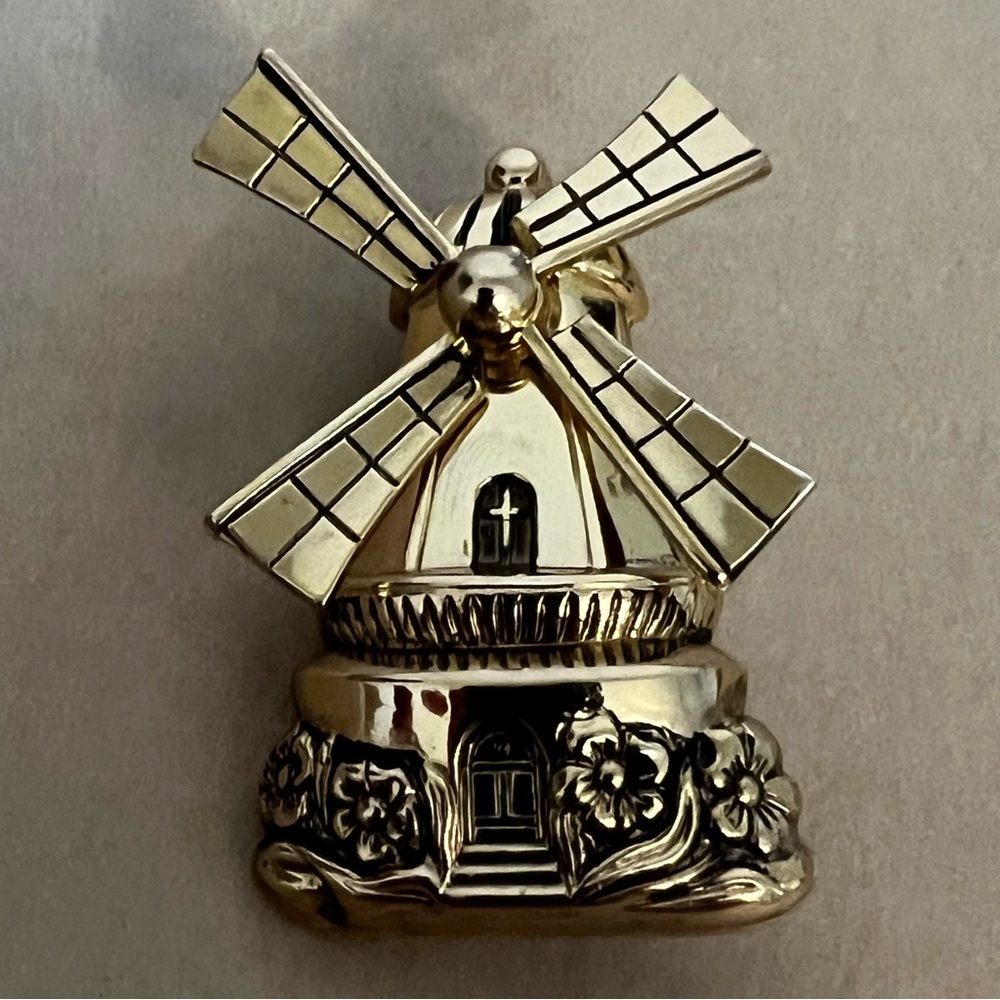 Coro Vintage Windmill Gold Tone Pin Brooch